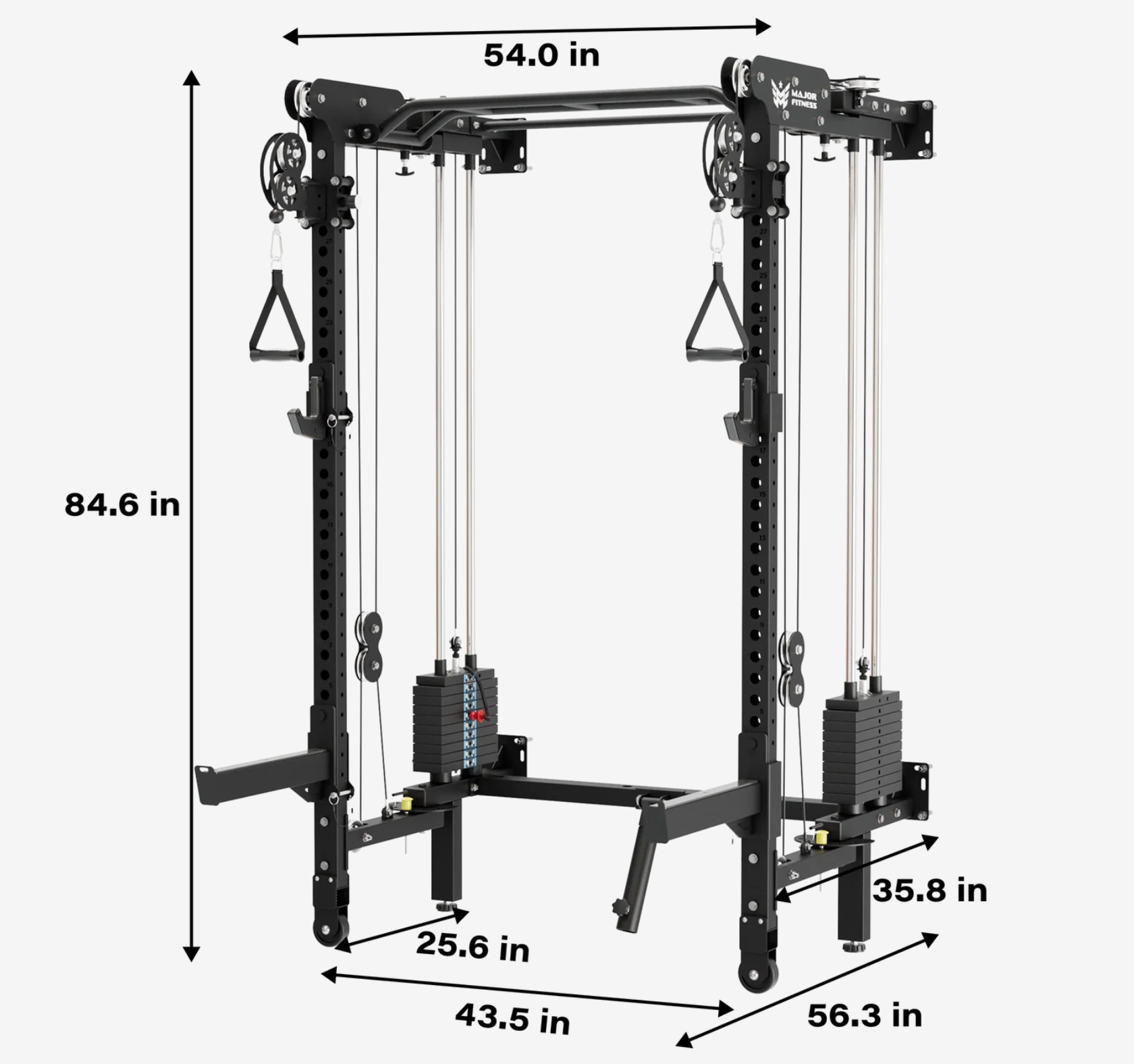 Major Fitness F35 Pro All-In-One Home Gym Wall-Mount Folding Power Rack
